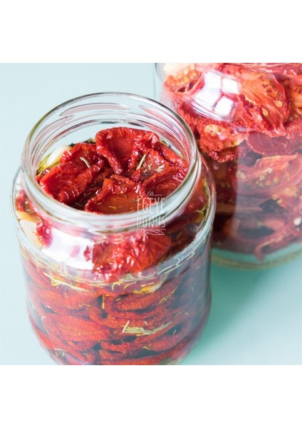Ev Yapımı Naturel Sızma Zeytinyağlı Bilye Dağ Kekikli Kahvaltılık Kuru Domates Cam KAVANOZ-500 Gr. indirimleri