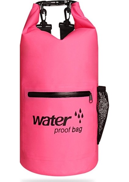 Pvc Klipsli Açık Su Geçirmez Sırt Çantası, Kapasite: 20 lt. (Pembe) (Yurt Dışından)