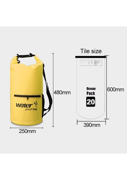 Pvc Klipsli Açık Su Geçirmez Sırt Çantası, Kapasite: 20 lt. (Pembe) (Yurt Dışından)