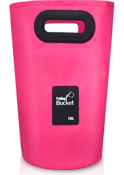 Dış Mekan Taşınabilir Katlanır Lavabo Pvc Katlanabilir Kova, Kapasite: 15 lt. (Gül Kırmızısı) (Yurt Dışından)