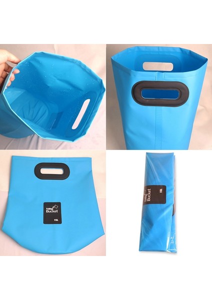 Dış Mekan Taşınabilir Katlanır Lavabo Pvc Katlanabilir Kova, Kapasite: 15 lt. (Gökyüzü Mavisi) (Yurt Dışından)