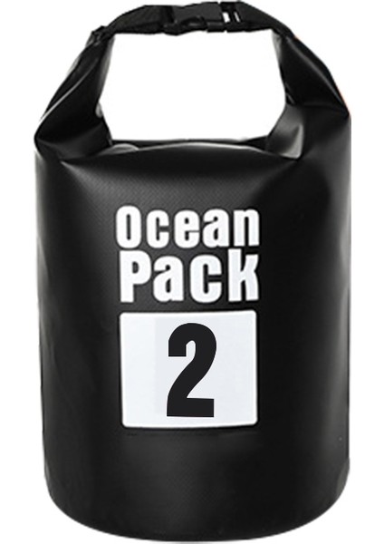 Açık Su Geçirmez Torba Kuru Çuval Pvc Namlu Torbası, Kapasite: 2 lt. (Siyah) (Yurt Dışından)
