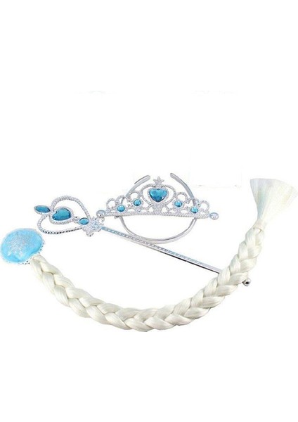 Frozen Elsa Saçı Tacı Asa Seti Karlar Ülkesi