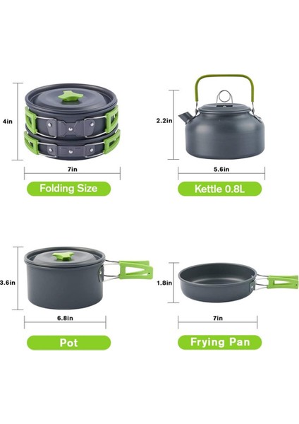 Kamp Tencere Seti Açık Su Isıtıcısı Pan Pot Kase Kürek Kaşık Seyahat Yürüyüş Piknik Bbq Sofra Ekipmanları | Kamp Tencere (Yurt Dışından)