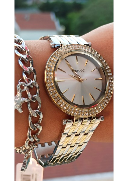 Çift Renkli Kadın Taşlı Kol Saati Bileklik Hediyeli fiyatları