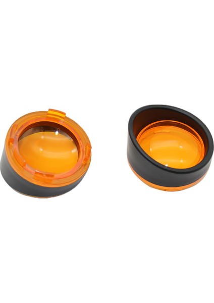 Motosiklet Turn Sinyal Sarı Lens Kiti Siyah Trim Halkası Visor Stil (Yurt Dışından)