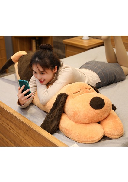 90 cm Dev Güzel Yumuşak Köpek Peluş Yastık - Kahverengi (Yurt Dışından)