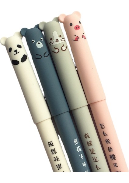 4 Adet/takım Kawaii Domuz Ayı Kedi Fare Silinebilir Jel Kalem Okul Ofis Malzemeleri Kırtasiye Hediye 0.35MM Mavi Siyah Mürekkep-Jel Kalem-Aliexpress(Yurt Dışından)