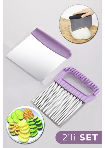 Voce Uçar 2'li Çelik Hamur Kesici ve Şekilli Sebze Dilimleyici Seti