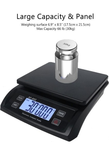 Dijital Nakliye Ölçeği 66LB / 0.1oz (30KG / 1g) Hold ve Tare Işlevli Posta Posta Ölçeği, Profesyonel | Tartım Ölçekleri (Yurt Dışından)