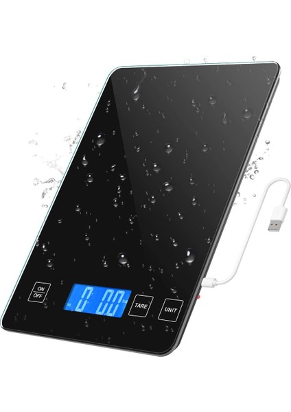 Dijital Mutfak Ölçeği 1g 10 kg Gıda Ölçeği Su Geçirmez Temperli Cam Platformu Yüksek Doğruluk Çok Fonksiyonlu Ölçek | Mutfak Terazi (Yurt Dışından)