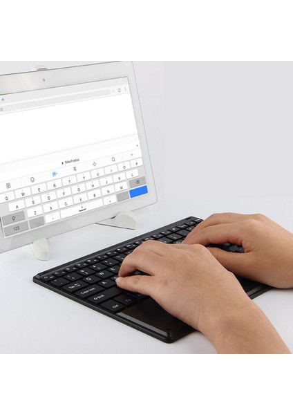 iPad Pro 12.9 2021 5.nesil Bluetooth Touchpad Klavye 28 cm (Tr Sticker) + Stand AL2756