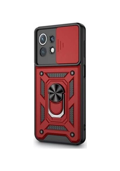 Xiaomi Mi 11 Lite Kılıf Silikon Yüzüklü Standlı Kamera Korumalı + Tam Ekran Koruyucu