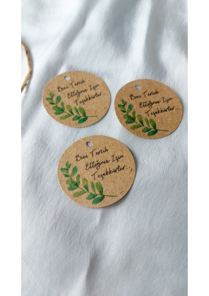 Kraft Bizi Tercih Ettiğiniz Için Teşekkürler Etiket - Delikli (4X4CM) 50 Adet