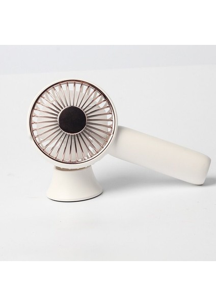 D303 Handheld Masaüstü Mini Elektrik Fan (Beyaz) ( Dışından)