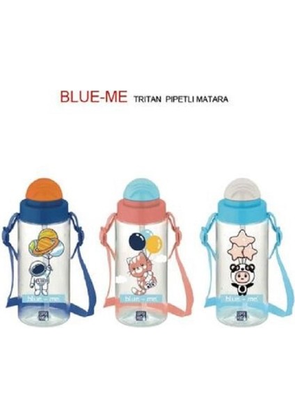Gıpta Tritan Matara (Suluk) Pipetli Plastik 500 cc Blue-Me