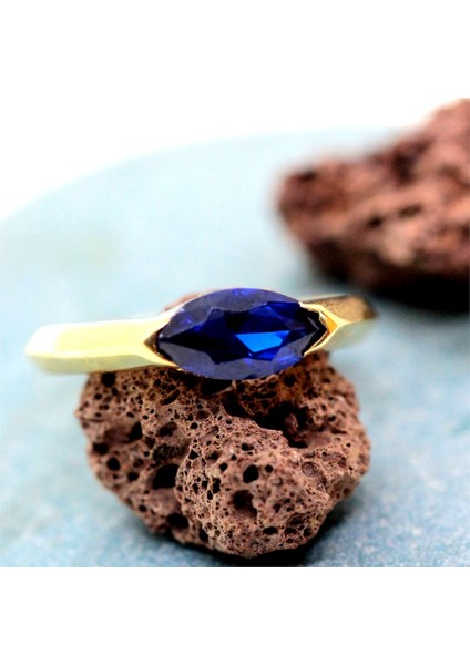 Jade Safir Taşlı(1.20 Crt Nano Safir Taşlı Kadın 925 Ayar Gümüş Yüzük-Kadın Modern Tasarım Stil 925 Ayar Hediye Yüzük fiyatları
