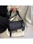 Moda Kadın Varil Şekilli Omuz Çantası Kapitone Naylon Casual Crossbody Çanta Siyah (Yurt Dışından) 5