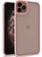 Apple iPhone 11 Pro Max Kapak Metal Kamera Korumalı Arkası Şeffaf Silikon Kılıf - Rose Gold 1