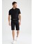 Slim Fit Kemerli Bermuda Şort N4990AZ22SM 4