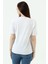 Beyaz Metalik Baskılı Bluz T-Shirt 2