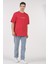 Unisex (Erkek -Kadın) Oversize ( Bol-Salaş ) T-Shirt Renk Kırmızı Never Give Up 3