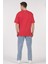 Unisex (Erkek -Kadın) Oversize ( Bol-Salaş ) T-Shirt Renk Kırmızı Never Give Up 4