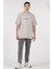 Unisex (Erkek -Kadın) Oversize ( Bol-Salaş ) T-Shirt Renk Gri Never Give Up 2