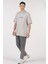 Unisex (Erkek -Kadın) Oversize ( Bol-Salaş ) T-Shirt Renk Gri Never Give Up 3