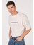 Unisex (Erkek -Kadın) Oversize ( Bol-Salaş ) T-Shirt Renk Ekru ( Beyaz ) Never Give Up 4