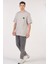 Unisex (Erkek -Kadın) Oversize ( Bol-Salaş ) T-Shirt Renk Gri Sevimli Kuru Kafa 3