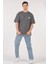 Unisex (Erkek -Kadın) Oversize ( Bol-Salaş ) T-Shirt Renk Antrasit Sevimli Kuru Kafa 2