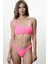 Tek Omuz Retro Neon String Bikini - Pembe 1