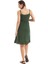Şile Bezi Yeşil Askılı Kemerli Elbise 3