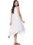 Şile Bezi Beyaz Asimetrik Düğmeli Elbise 3