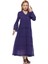 Şile Bezi Uzun Kollu Mor Düğmeli Elbise 3