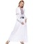 Şile Bezi Beyaz Uzun Kollu Püsküllü Elbise 3