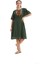 Şile Bezi Yeşil Kısa Kol Otantik Yamalı Elbise 1