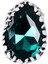 Kadın Antik Gümüş Kaplama Yeşil Renk Swarovski Taş Detaylı Ayarlanabilir Damla Formlu Yüzük 5