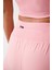 Kadın Pembe 2 Katmanlı Spor Şort - Şortlu Tayt 2in1 4