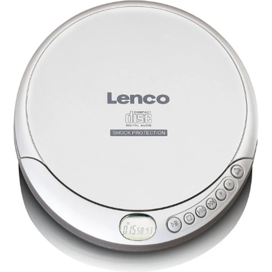 Lenco Taşınabilir CD Çalar / Mp3 Çalar Discman Anti Şok Özellikli Gümüş CD-201 Sı