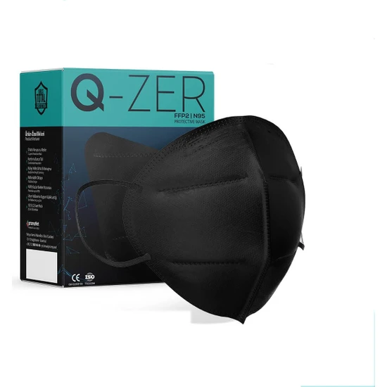 Medizer Qzer Siyah 5 Katmanlı Ffp2 Korumalı N95 Maske