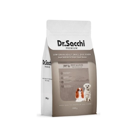 Dr. Sacchi Düşük Tahıllı Sığır&kuzu Küçük Irk Yetişkin Köpek Maması 2 kg