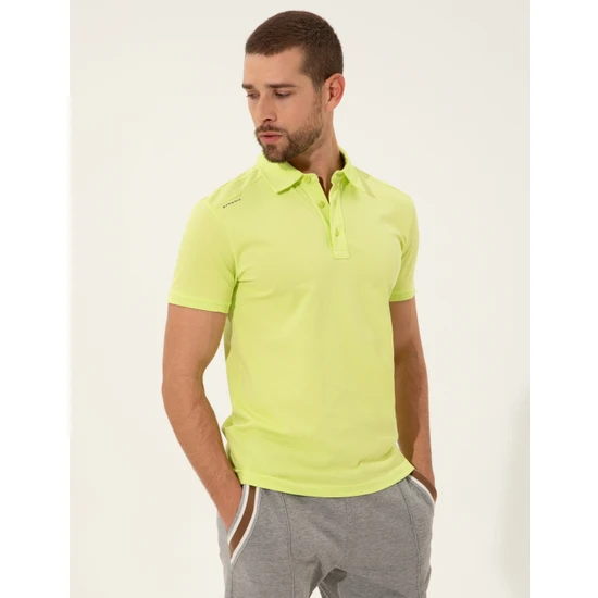 Pierre Cardin Erkek Yeşil Slim Fit Polo Yaka T-Shirt 50250234-VR022