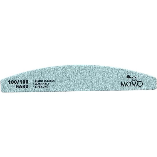 Momo Professional Profesyonel Kağıt Törpü 100/100 (Sert) Yarım Ay Gri 18 cm Protez Tırnak Için