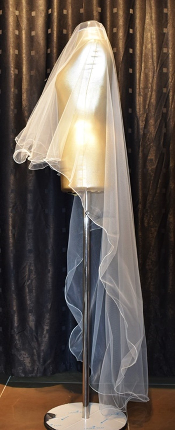 Paris in Paris Gelin Duvağı 2 Katlı Uzun Katı 170 cm Kısa Katı 60 cm Gelinlik ve Nikah Duvağı Kırık Beyaz Taraklı görsel 4
