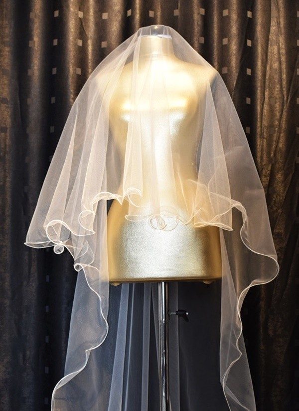 Paris in Paris Gelin Duvağı 2 Katlı Uzun Katı 170 cm Kısa Katı 60 cm Gelinlik ve Nikah Duvağı Kırık Beyaz Taraklı görsel 5