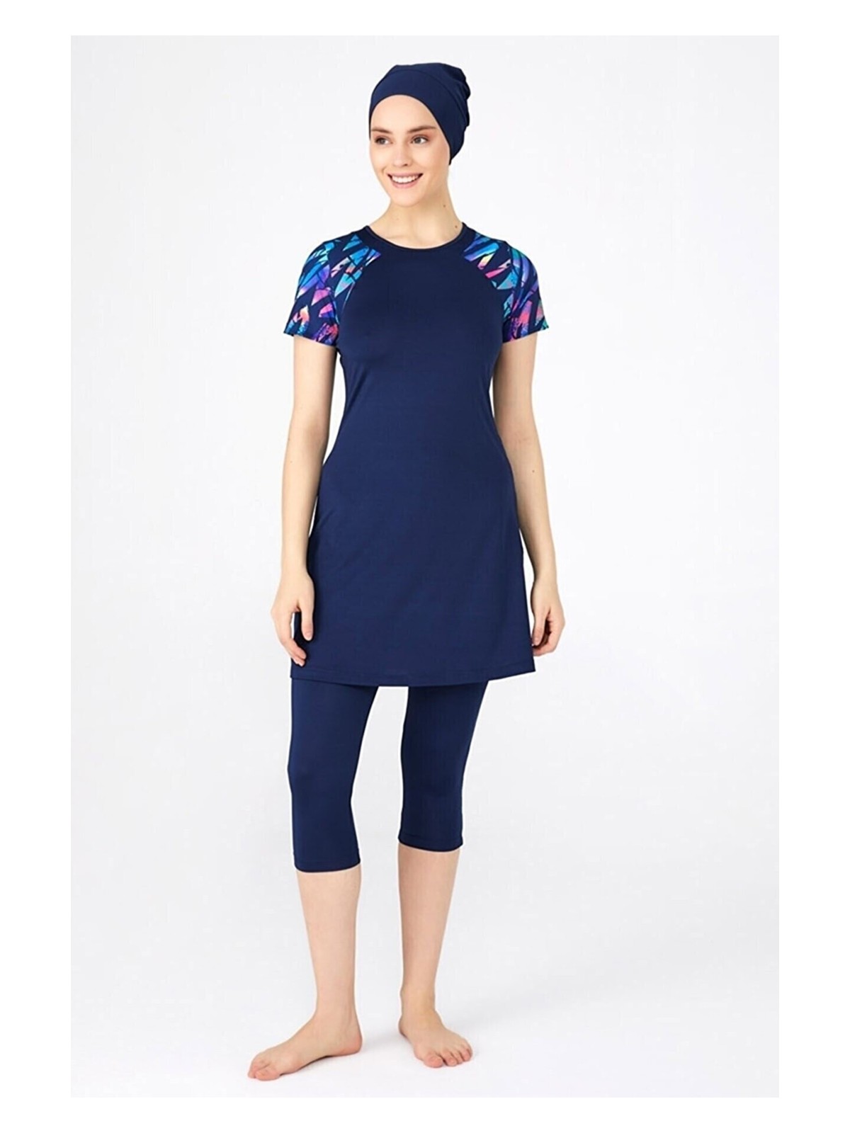 Tesmay Hızlı Kuruyan Kumaş Yarım Kollu Taytlı Mayo 446