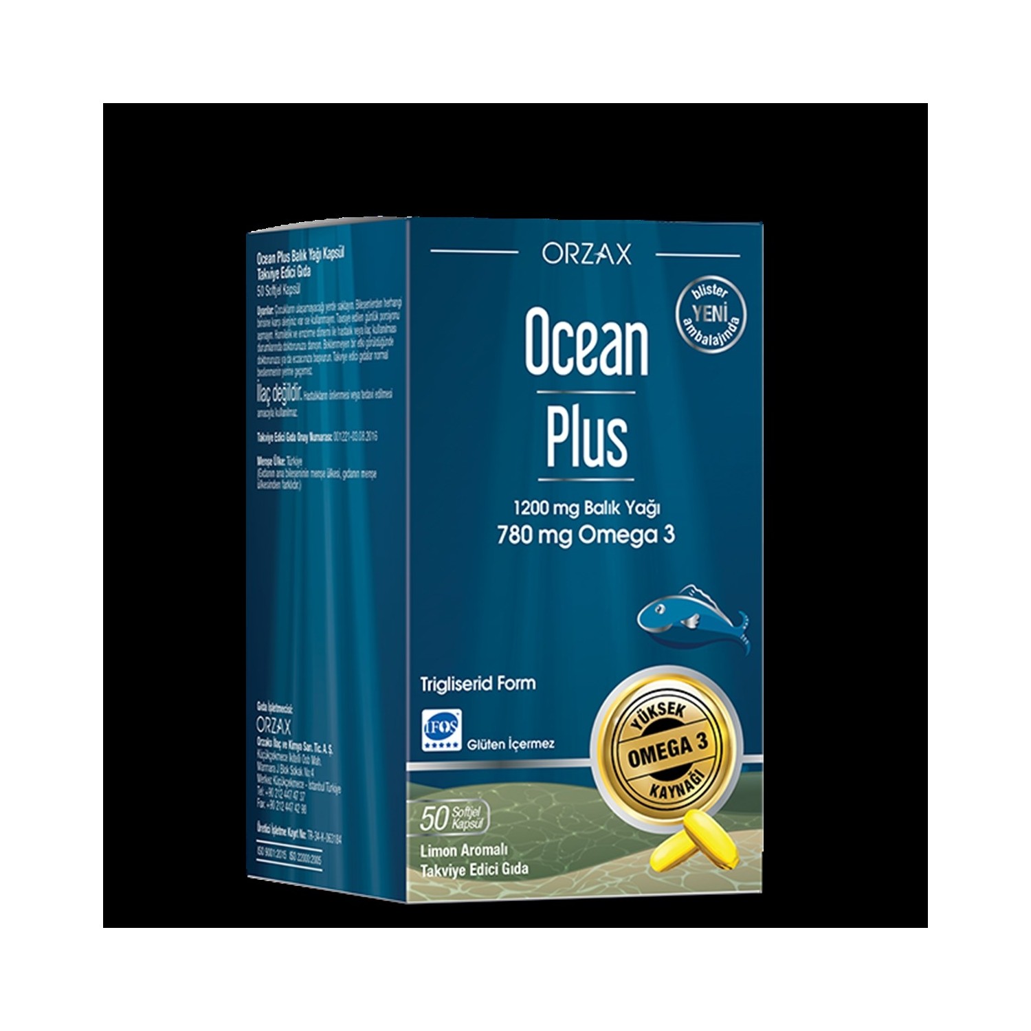 Orzax Ocean Plus Omega 3 1200 mg 50 Capsules main image 1