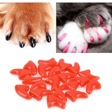 ZHKJ Shop 20 Pc Silikon Yumuşak Kedi Tırnak Kapakları, BoyutXs (Kırmızı) (Yurt Dışından)